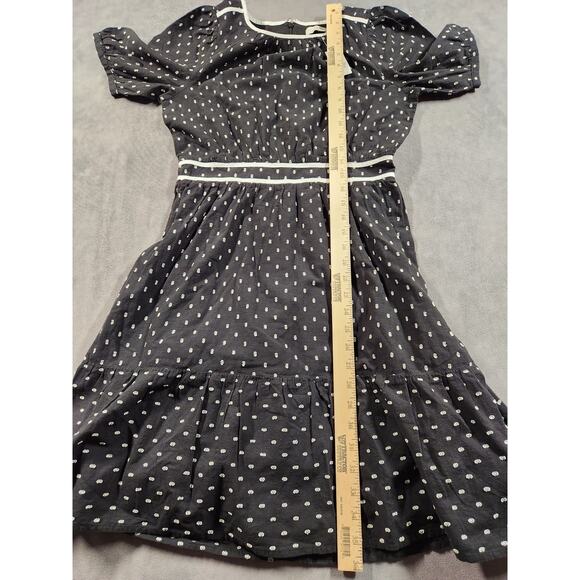 LOFT Womens Flounce Dress Swiss Dot Print Short Sleeve Back Zip Size 0 NEW NWT - Picture 8 of 10